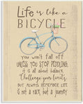 Life Is Like a Bicycle, 13 x 19 Inch Mounted Print on Wall Plaque | Stupell Industries · By Regina Nouvel · Ready to hang · Inspiring gift for kids and classrooms · Made in USA