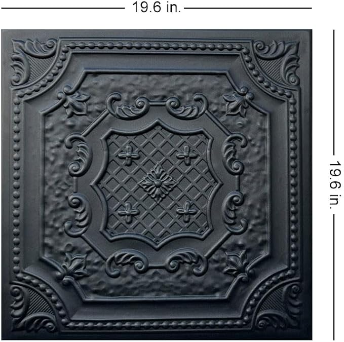 À LA MAISON CEILINGS R126 Bijou and Bee Bee Foam Glue-up Ceiling Tile (128 sq. ft./Case), Pack of 48, Black Matte