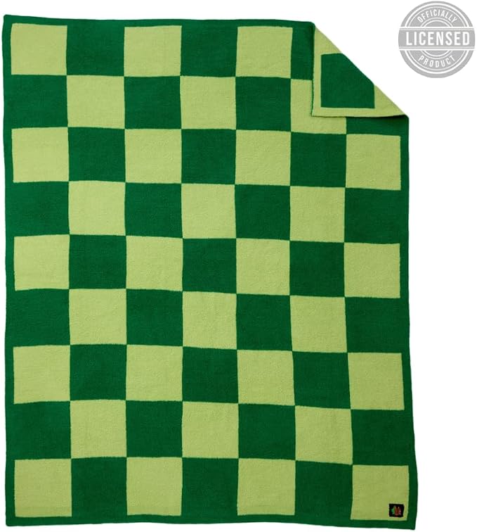 Wicked Elphaba Paul Tazewell Checkered Bedding Soft Cozy Feather Knit Intarsia Throw Blanket, 50 in x 60 in, (Officially Licensed Product) By Franco Collectibles