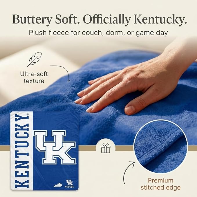 Proformance Home NCAA Kentucky Wildcats Endzone Ultra Soft Tailgate Throw