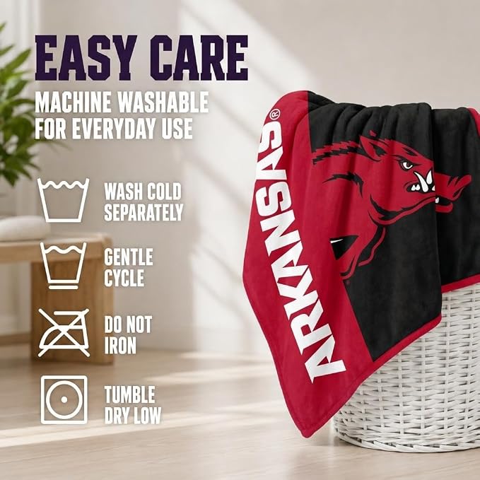 Proformance Home NCAA Arkansas Razorbacks Endzone Ultra Soft Tailgate Throw
