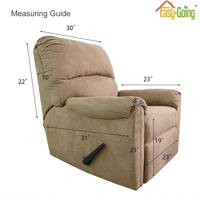 Easy-Going Recliner Chair Slipcover Reversible Sofa Cover Water Resistant Couch Cover Furniture Protector with Elastic Straps for Pets Dog (Recliner 22 inch, Light Gray/Ivory)