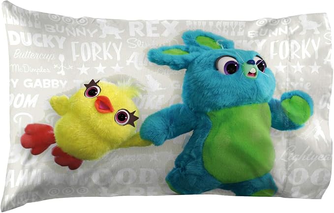 Jay Franco Disney Pixar Story 4 All The Toys Full Bed Set, Blue | Woody Buzz Jessie, Comforter Sheets Shams Pillowcases, Official Brand, Soft Microfiber, Machine Washable, Kids Gift
