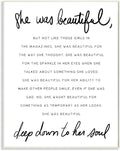 Stupell Industries 'She was Beautiful Quote'| Wall Plaque Art | Stupell Industries | 13 x 19 Inches, Easy to Hang and Sturdy, Made in USA, by Lil' Rue
