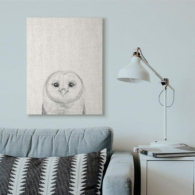 Stupell Industries Owl Portrait Grey Drawing Design, Designed by Victoria Borges Wall Art, 30 x 1.5 x 40, Canvas | Stupell Industries · By Victoria Borges · Ready to hang · Minimal nature style for any room · Made in USA