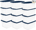 Sterilite Color Program, Large Clear Plastic Storage, 64 Quart, 12-Pack | Clear Bins with Blue Lids - Stackable Organizing Container Boxes for Closet, Bathroom, and Office