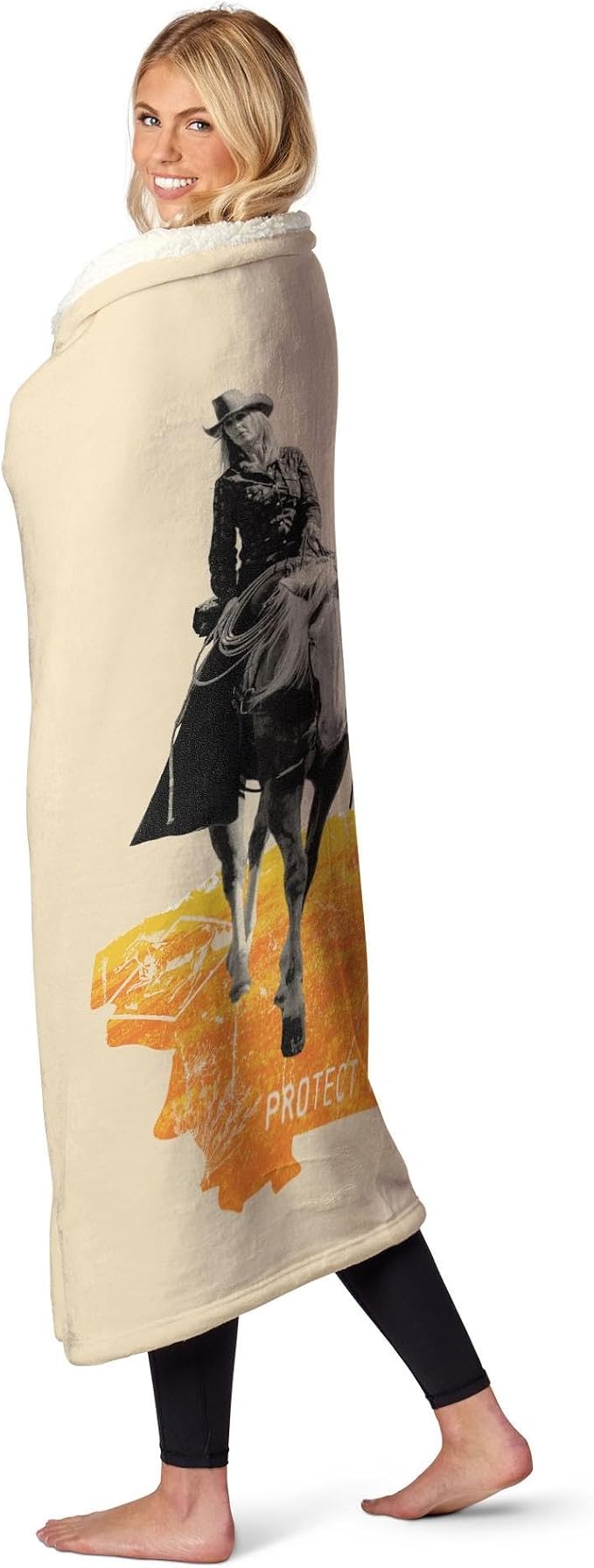 NORTHWEST Yellowstone Silk Touch Sherpa Throw Blanket, 50" x 60", Horseback