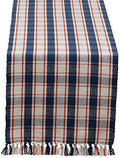 DII Thanksgiving & Fall Table Decoration Autumn Farmhouse Plaid, Ribbed Table Runner, 13x72, Blue & Orange by DII
