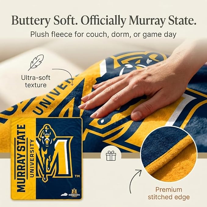 Proformance Home NCAA Murray State Racers Endzone Ultra Soft Tailgate Throw