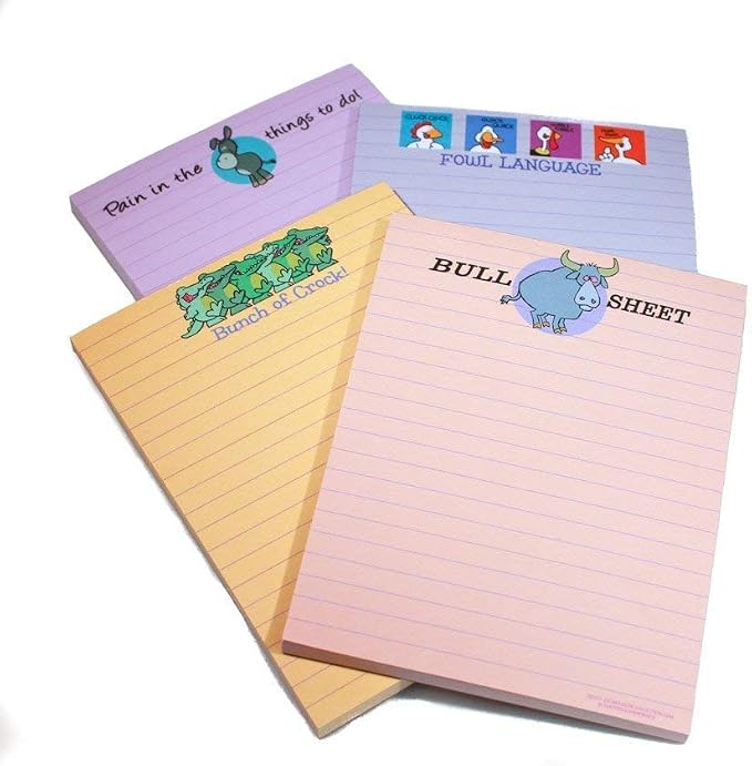 Funny Gift Set of Notepads & Greeting Cards - Office Gifts - Funny Notepads- Funny Birthday Cards