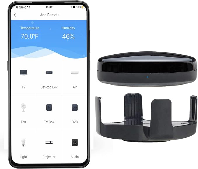 Universal WiFi Smart IR Blaster Hub with Temp Humidity Sensor | FRANKEVER Infrared Hub, Tuya Wifi App Controls Ac Tv Stb Audio, Smart Voice Home Automation Without Extra Hub