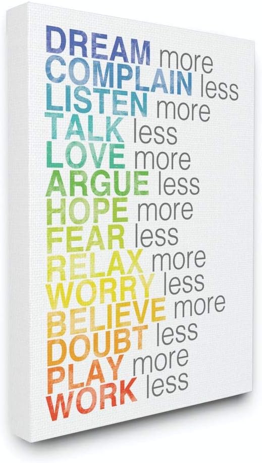 Stupell Industries 'Dream More Typography'| Canvas Art | Stupell Industries | 16 x 20 Inches, Easy to Hang and Sturdy, Made in USA, by Louise Carey