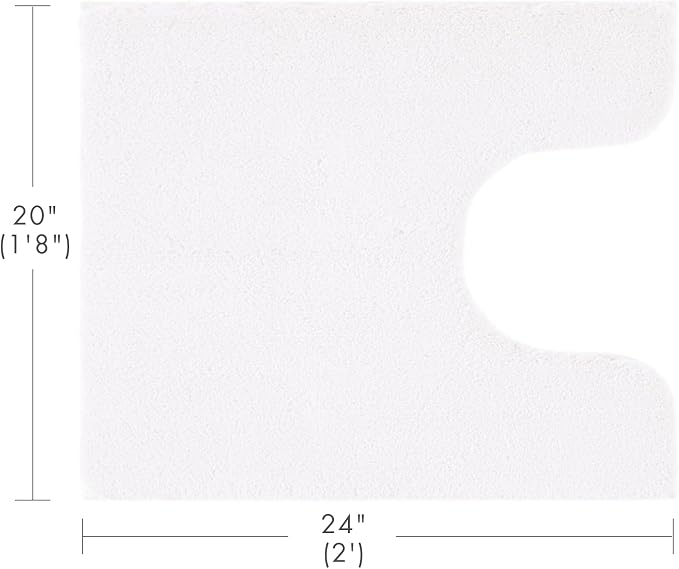 Madison Park Signature Marshmallow Bathroom Rug Non Slip, Luxrurious Plush Bath Mat, Absorbent, Quick Dry, Spa Design Bath Room Décor, 20x24, White | Non slip Backing, Spa Quality Luxurious Plush Bath Rug for Bathroom, Quick Dry, OEKO TEX, U Shaped