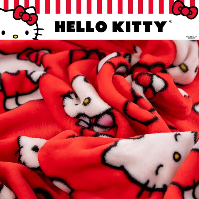 Hello Kitty Bedding Super Cozy Oversized Family Blanket, 120 in x 108 in, (Officially Licensed Product) by Franco Collectibles