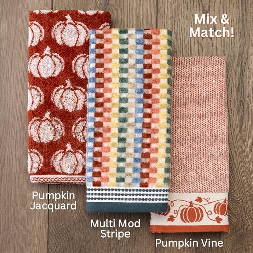 SKL Home Fall/Thanksgiving Pumpkin Vine Hand Towel Set-2pc, Spice - Image 5