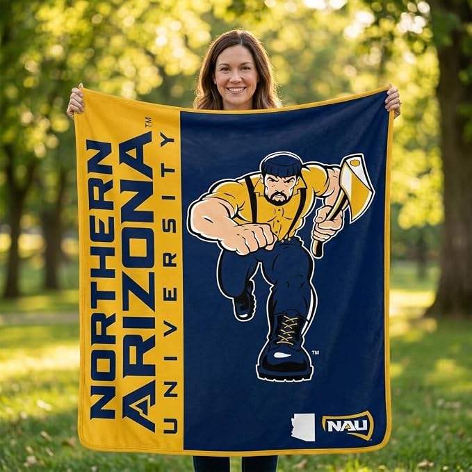 Proformance Home NCAA Northern Arizona Lumberjacks Endzone Ultra Soft Tailgate Throw