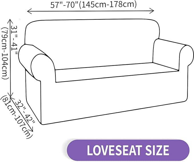 ZNSAYOTX Super Stretch Loveseat Covers (57"-70"), New Striped Love Seat Slipcover, Dogs Pet Friendly Anti-Slip Couch Protector Spandex Durable 2 Seater Fabric Sofa Cover (Pea Green, Loveseat)