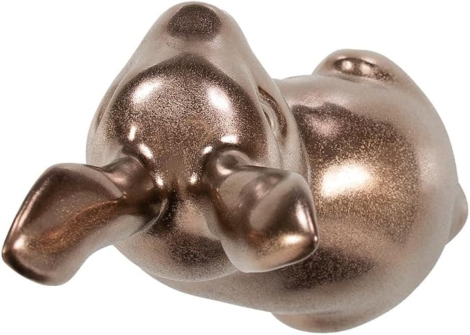 Howard Elliott Collection Rabbit Sculpture Ceramic Statue for Home and Garden Decor, Rich Antique Brass Figurine with Metallic Finish for Shelf Display in Living Room, 8.5 x 4.75 Inch