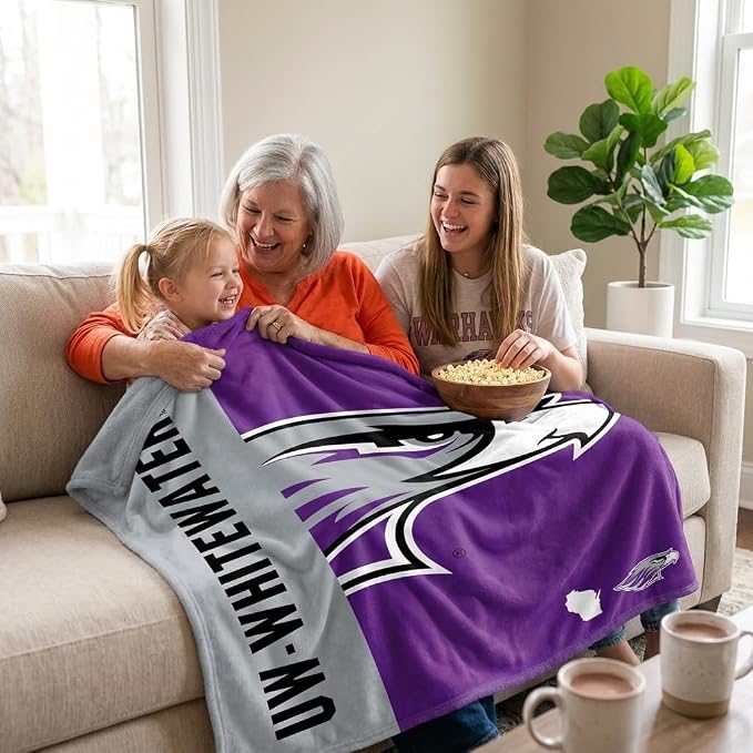 Pegasus Sports NCAA Wisconsin Whitewater Warhawks Endzone Ultra Soft Tailgate Throw