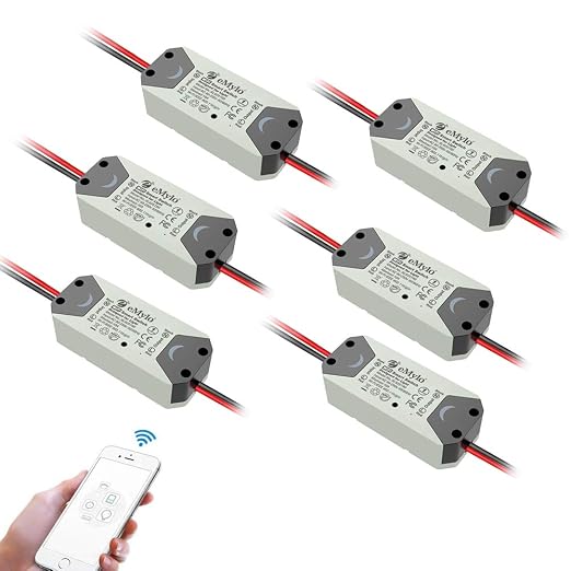 eMylo Smart WiFi Light Switch Wireless Relay Switch Module Remote Control Home Automation Timers Compatible with Alexa Echo Google Home iPhone Android App (6)