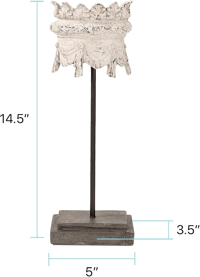 Howard Elliott Collection Artefatto I Sculpture for Home and Garden Decor, Decorative Ancient Ruin Architectural Resin Statue Figurine for Tabletop, Bookshelves and Home Decor, 3.5 x 5 x 14.5 Inch