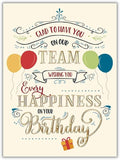 25 Employee Birthday Cards - Fun Typographic Design with Gold Foil Embossing - 26 Vanilla Envelopes - FSC Mix