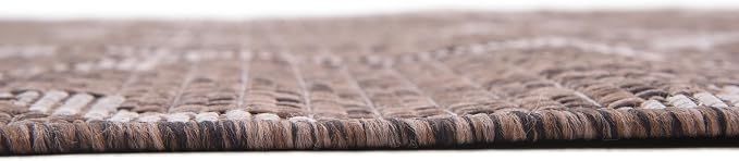 Unique Loom Outdoor Trellis Collection Area Rug (8' x 11' 4" Rectangle, Brown/ Ivory)