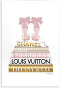 Stupell Industries 'Pink Gold Heels Bookstack', Wall Plaque Art, 10 x 15 Inches, Easy to Hang and Sturdy, Made in USA, by Amanda Greenwood | Stupell Industries · By Amanda Greenwood · Ready to hang · Chic gift for fashion lovers · Made in USA