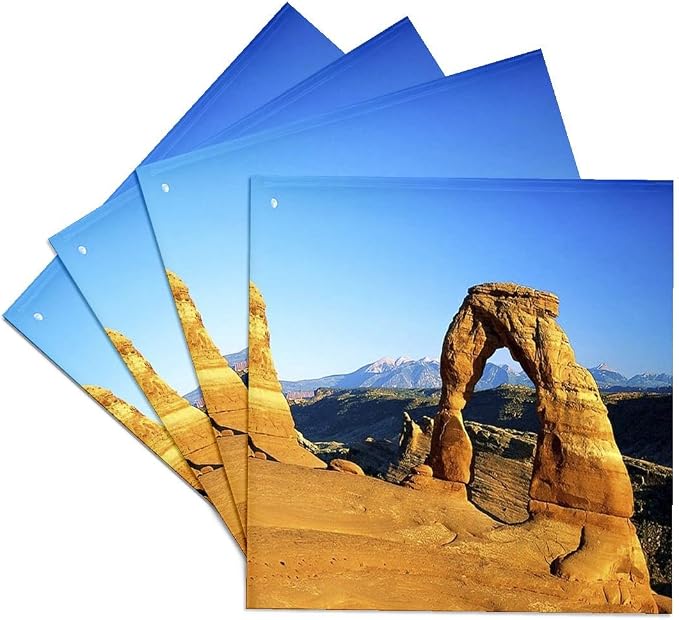 3dRose Florene Worlds Exotic Spots - Utah Arches National Park - Set of 4 Ceramic Tile Coasters (CST_55264_3)