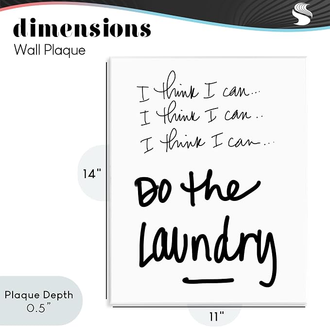 Humorous Laundry Motivation, 11 x 14 Inch Mounted Print on Wall Plaque | Stupell Industries · By SD Graphics Studio · Ready to hang · Great for laundry room or kitchen · Made in USA