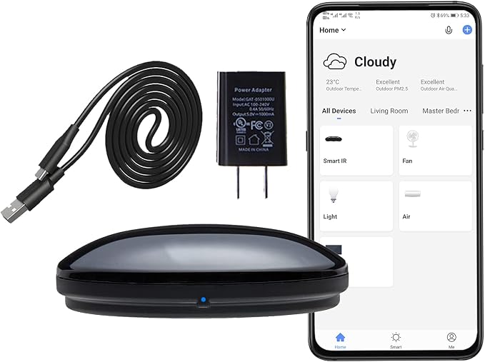 Universal WiFi Smart IR Blaster Compatible with Alexa Google Assistant | FRANKEVER All-In-One Infrared Hub, Tuya App Wifi Control For Ac Tv Dvd Stb, Voice Automation Without Extra Hub