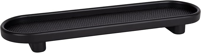 Kate and Laurel Planche Decorative Capsule Woven Tray with Solid Wood Frame; 27 x 8; Black; Modern Slim Wood Rectangle Serving Tray for Living Room