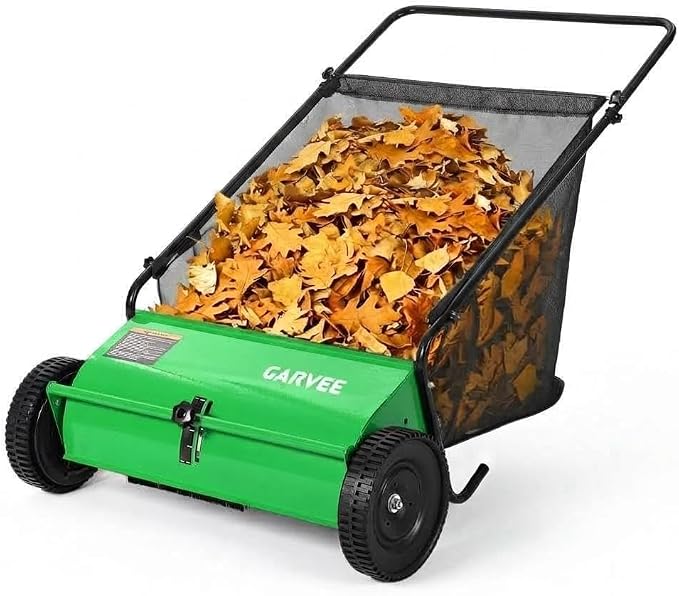 Push Lawn Sweeper, 26-Inch Width, 7 Cu. ft. Hopper Capacity, 4 Spinning Brushes