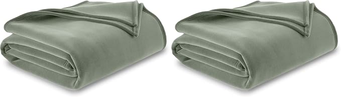 Vellux 1B05556 Orignal Full/Queen Moss Blanket, Green (Pack of 2)