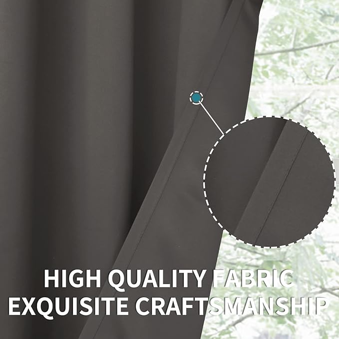 BGment Blackout Curtains for Bedroom - Grommet Thermal Insulated Room Darkening Curtains for Living Room, Set of 2 Panels (70 x 63 Inch, Grey)