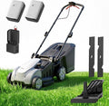 Litheli 2x20V 16 Inch Cordless Lawn Mower, Brushless Battery Powered Push Mower, 6 Adjustable Cutting Heights 25-75mm, 50L Collection Bag & Mulching, 2x5.0Ah Batteries and Charger Included