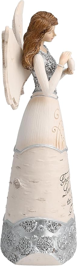 Pavilion - Elements Grandmother Angel Figurine - 8-Inch, Holding Heart, Inscription a Grandmother's Love Warms The Heart