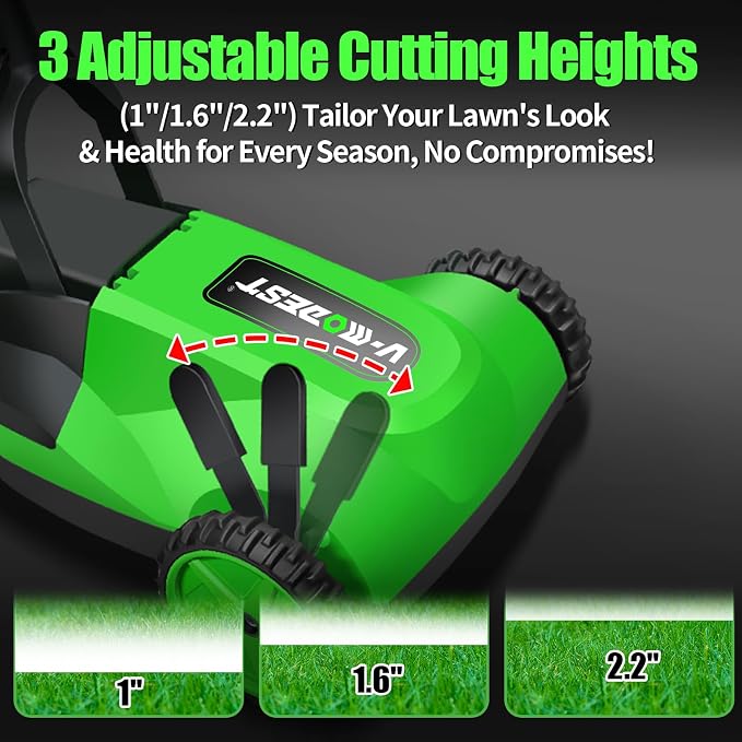Small Electric Lawn Mower, Mini Cordless Lawn Mower with 2x4.0Ah Batteries | Lightweight Lawn Mower with Brushless Motor, 3 Cutting Heights, Ideal for Small Lawns, Tight Spaces, Patios & Lawn Care