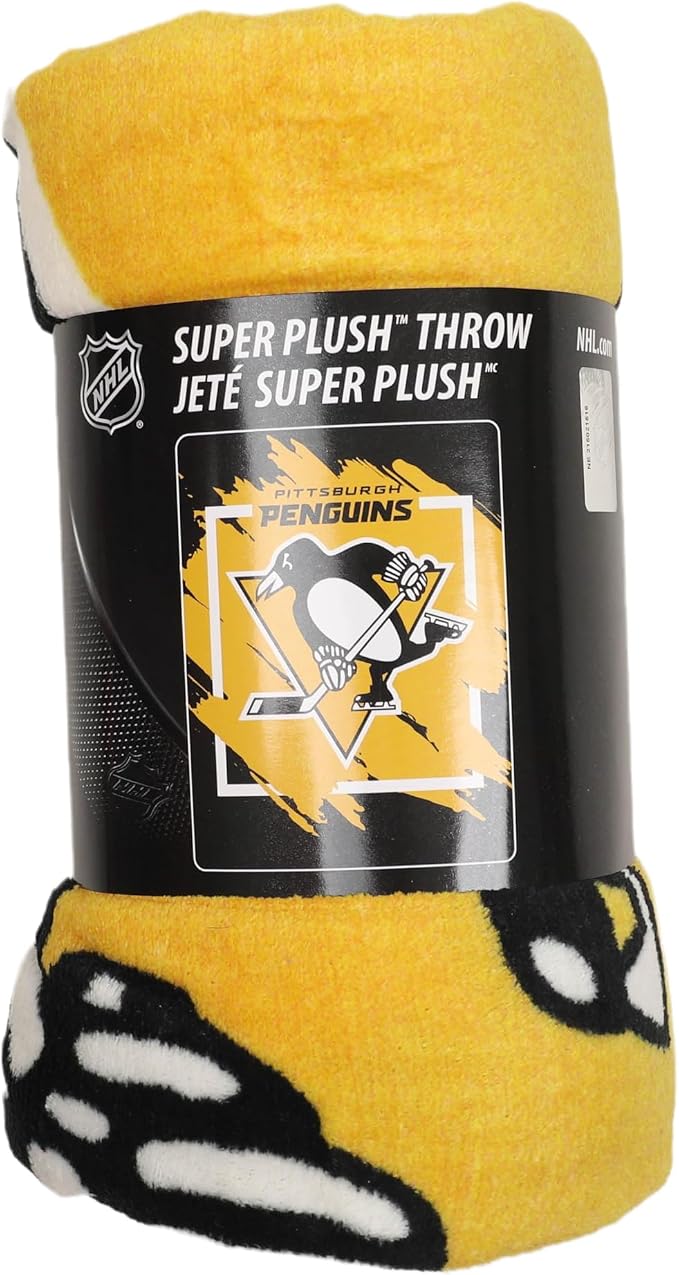 Northwest NHL Pittsburgh Penguins Micro Raschel Throw Blanket, 46" x 60", Dimensional