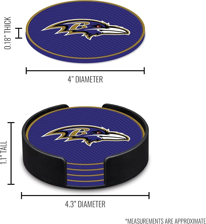 Rico Industries NFL Football Classic Favorites: PVC Coaster Set (4-Pack)