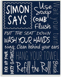 Simon Says Bath Rules, 13 x 19 Inch Mounted Print on Wall Plaque | Stupell Industries | 13 x 19 Inches, Easy to Hang and Sturdy, Made in USA, by Regina Nouvel