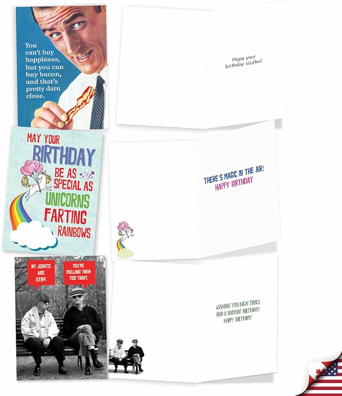 NobleWorks 20 Assorted Birthday Cards for Men Women Funny AC8837BDG-B2x10 | Birthday Bonanza Old Age Humor Variety Pack, Envelopes Included
