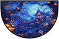 Pumpkin Half Round Door Mat Semi Moon Rug Fireplace Carpet Area Rugs | Halloween Pumpkin Non Slip Absorbent Half Circle Mat Carpet for Indoor Outdoor Patio Kitchen Bathroom Entryway Home Decor