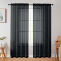 Black Sheer Curtain for Bedroom Living Room 78 Inches Long 2 Panels Set by WelvetBLK