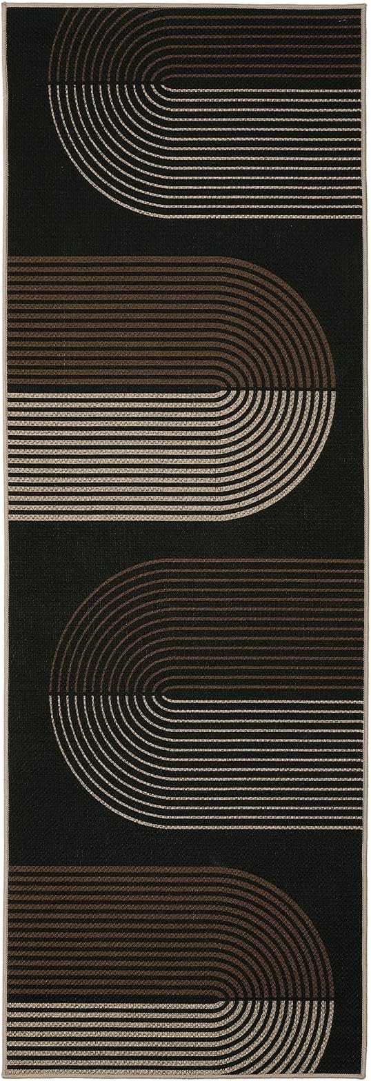 GarveeHome Modern Rainbow Easy Jute Runner Rug, 2x8 Runner Rug for Hallways Non-Slip Indoor Outdoor Carpet, Washable for High Traffic Laundry Room, Kitchen, Entryway