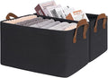CHICVITA 20L Fabric Storage Bins with Handles, Metal Frame, 2-Pack, Black | 14 ¾" L x 10 ¼" W x 8 ¼" H, Clothes, Towels, Toys & Books Storage, Living Room, Bedroom & Entryway Organization