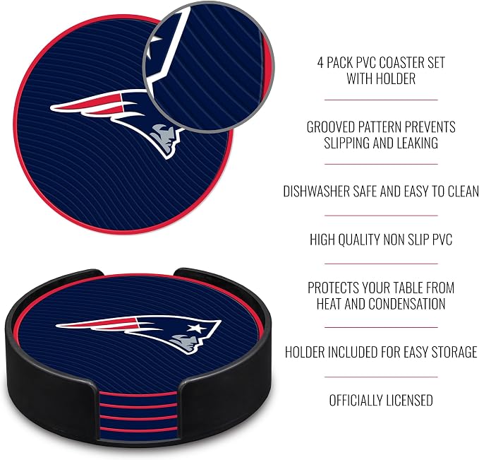 Rico Industries NFL Football Classic Favorites: PVC Coaster Set (4-Pack)