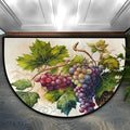 Hand Painting Fruit Grape Half Round Doormat Washable Semi Circle Area Rug Non Slip Absorbent Half Moon Rugs for Indoor Outdoor Kitchen Bathroom Bedroom Living Room Fireplace Floor Carpet Decor