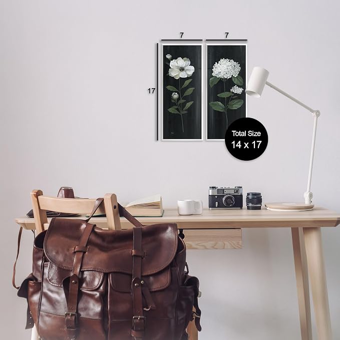 Delicate White Flower, 7 x 17 Inch Mounted Print on Wall Plaque Set | Stupell Industries · By Nan · Ready to hang · Hand finished · Made in USA