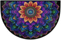 Boho Bohemia Ethnic Half Round Door Mat Non-Slip Semi Circle Rug Washable Half Moon Floor Rug Absorbent Bathroom Area Rugs for Outdoor Indoor Fireplace Mat Entryway Kitchen Decor Rugs